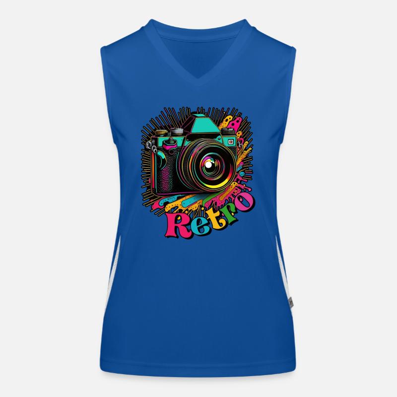 60's Retro Camera Women's Functional Contrast Tank Top