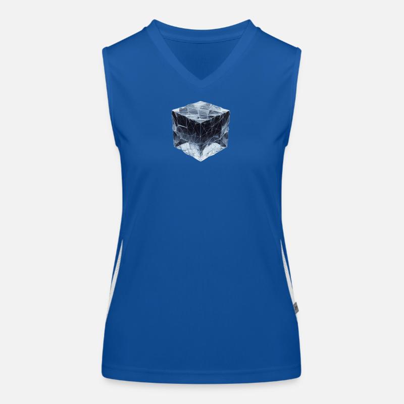 Polygon-style ice cubes Women's Functional Contrast Tank Top