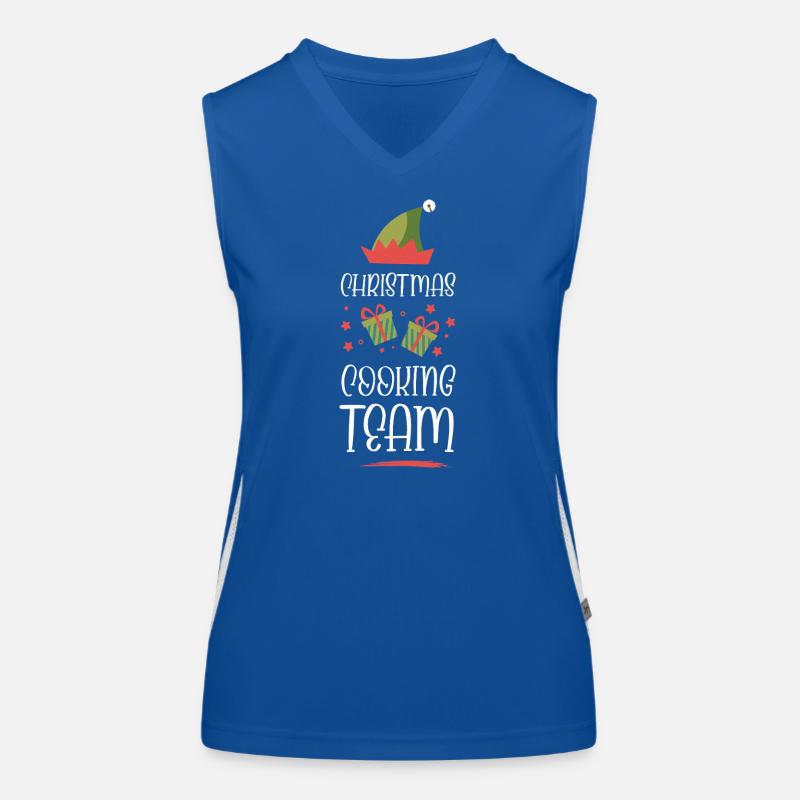 Christmas Cooking Team Funktionelles Kontrast-Tank Top für Frauen