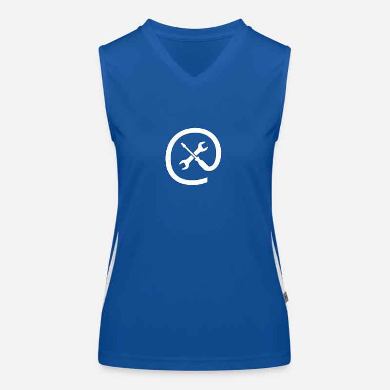 Computer Service Icon (white) Women's Functional Contrast Tank Top