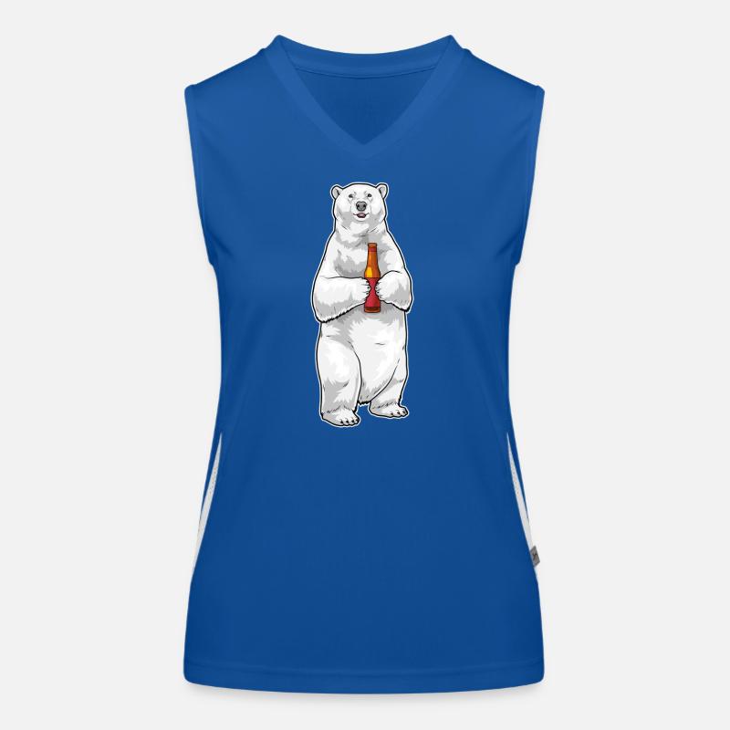 Eisbär Flasche Bier Funktionelles Kontrast-Tank Top für Frauen