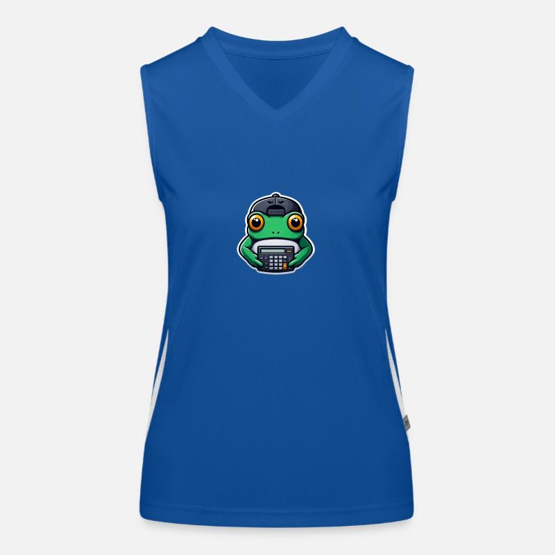 Frog with Calculator Women's Functional Contrast Tank Top