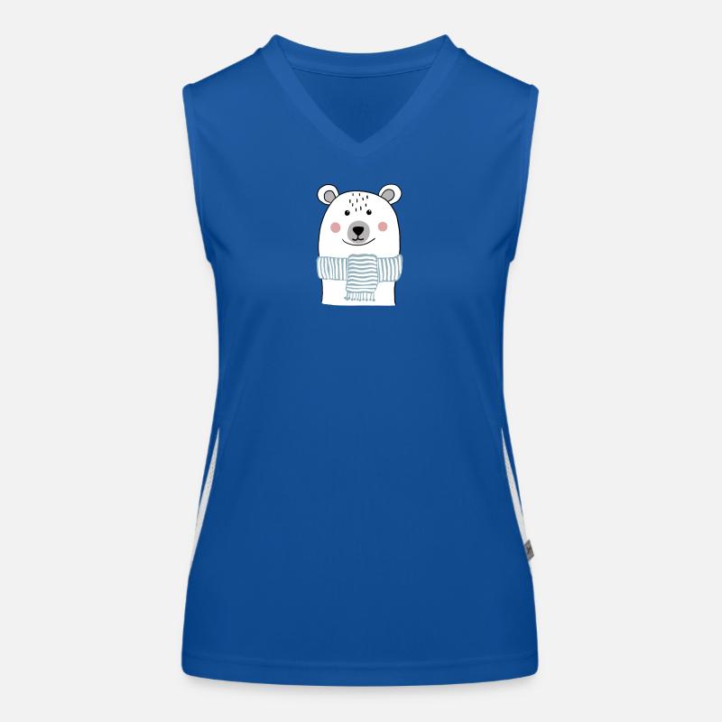 Eisbär mit hellblauem Schal Funktionelles Kontrast-Tank Top für Frauen
