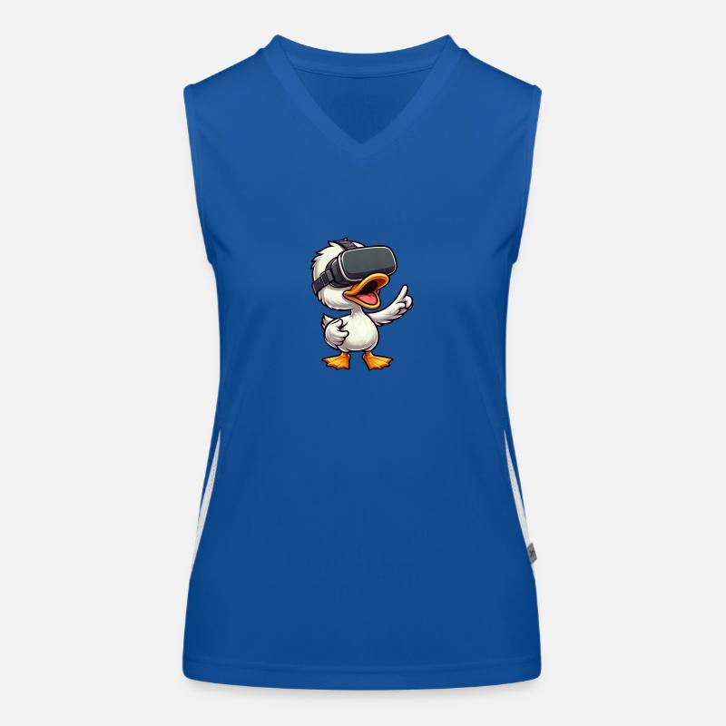 VR Ente Gamer Zocker Computer Nerd Funktionelles Kontrast-Tank Top für Frauen