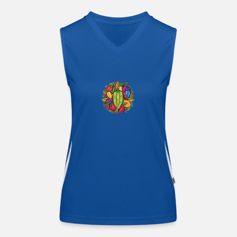 Artful vegetables from above Women's Functional Contrast Tank Top