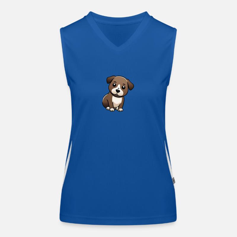 Einfach niedliches Hündchen Funktionelles Kontrast-Tank Top für Frauen