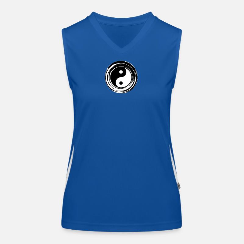 Yin-Yang Blanc Débardeur respirant contrasté Femme