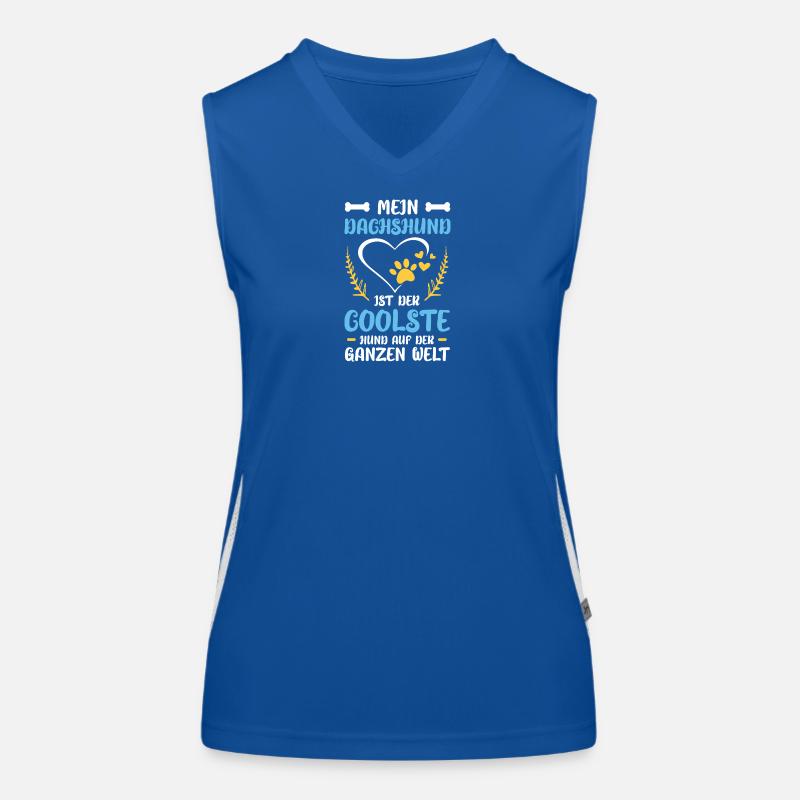Mein Dackelherz: Der coolste Hund Funktionelles Kontrast-Tank Top für Frauen