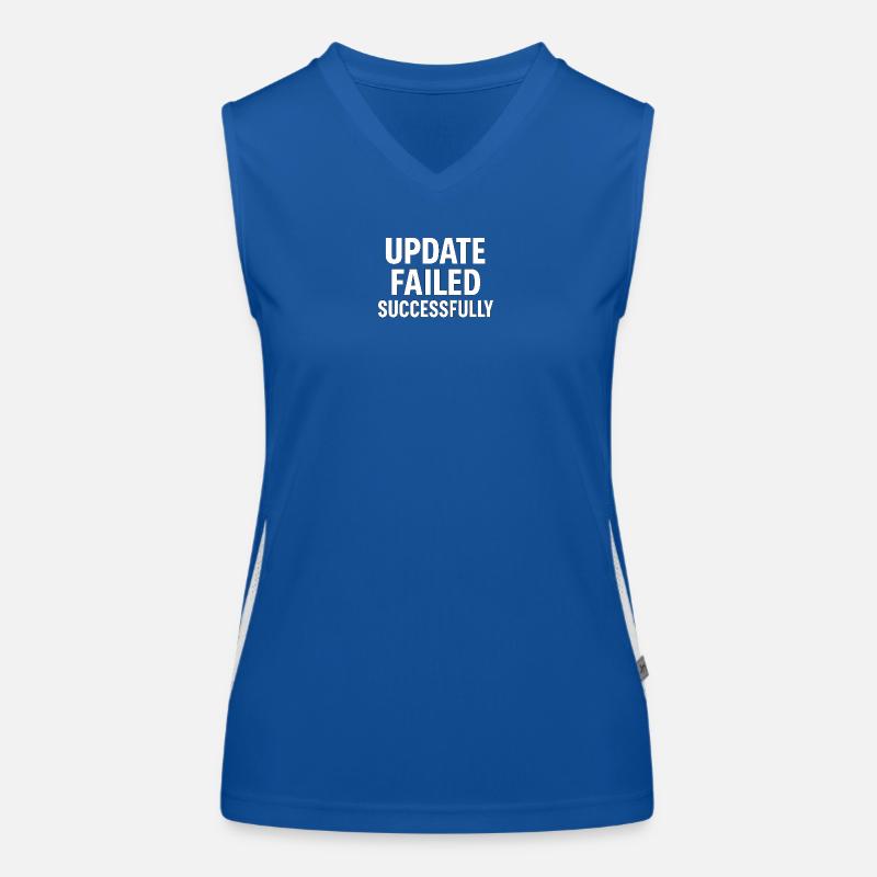 Update Failed Successfully – IT Fail Humor Design Funktionelles Kontrast-Tank Top für Frauen