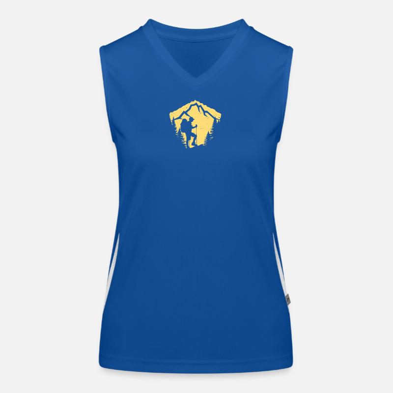 Bergwanderung Silhouette Design Funktionelles Kontrast-Tank Top für Frauen