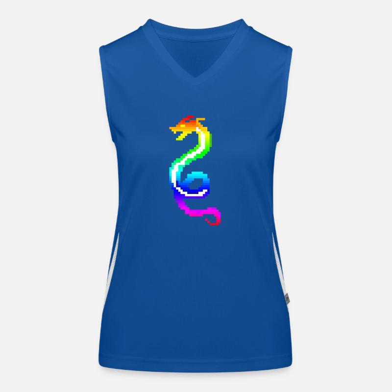 Bunter Retro-Drache Funktionelles Kontrast-Tank Top für Frauen