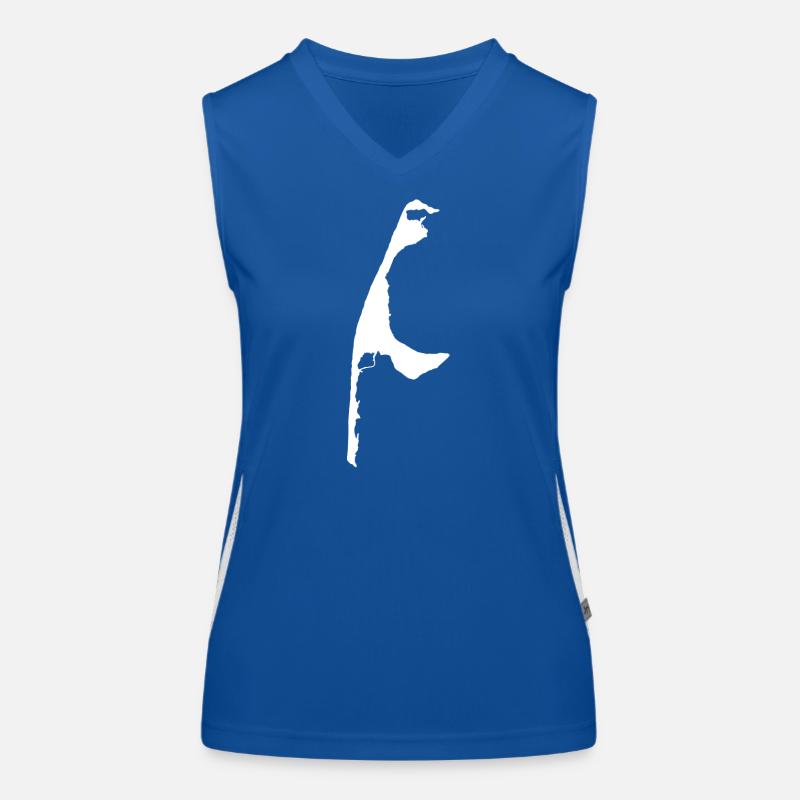 Sylt Umriss weiß Funktionelles Kontrast-Tank Top für Frauen