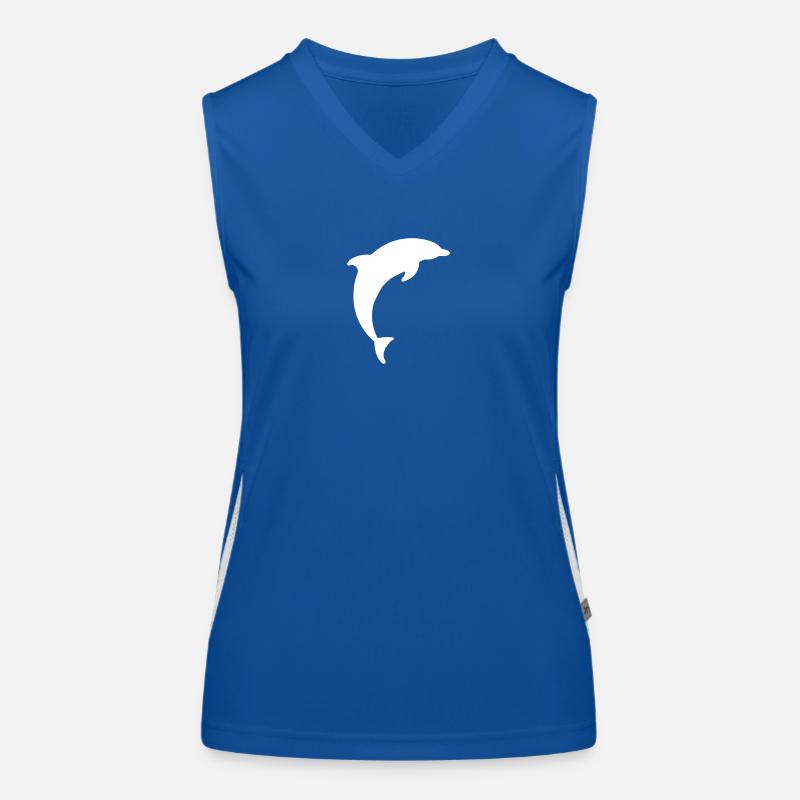 dolphin logo Funktionelles Kontrast-Tank Top für Frauen