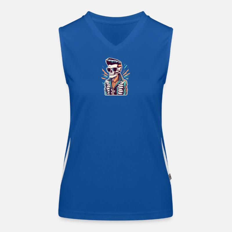 Neon Skull Rocker - Women's Functional Contrast Tank Top - royal/white
