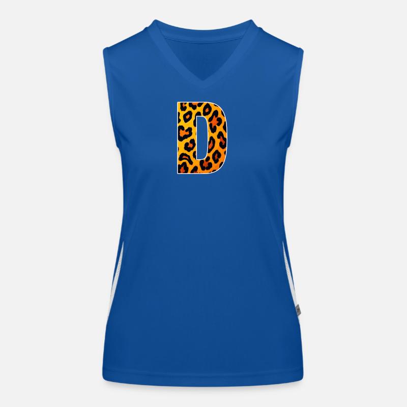 Leopard D Buchstabe Druck Funktionelles Kontrast-Tank Top für Frauen