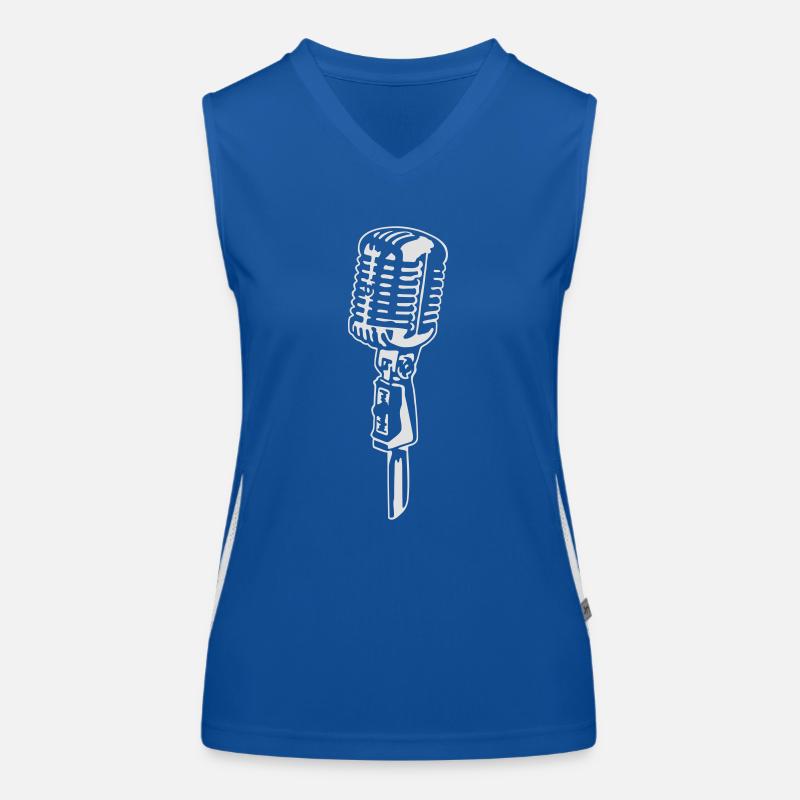 Retro Microphone for dark shirts - Women's Functional Contrast Tank Top - royal/white