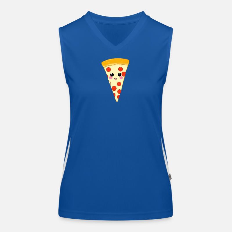 Kawaii Pizzastück Illustration Funktionelles Kontrast-Tank Top für Frauen