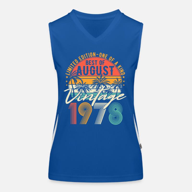 Août 1978 Vintage Anniversaire Rétro Débardeur respirant contrasté Femme