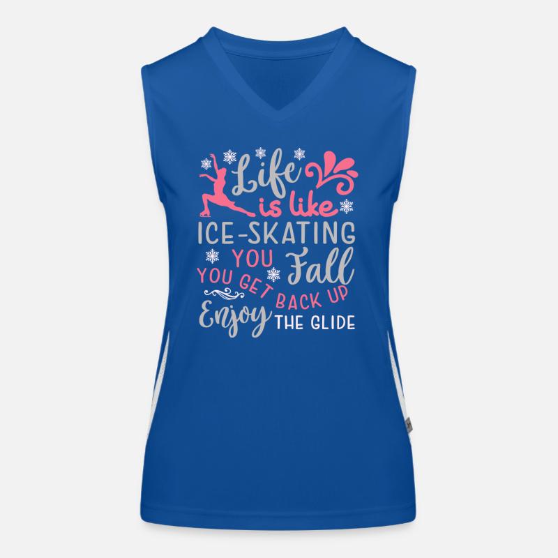 Skating Life Tshirt Eiskunstlaufen Geschenkidee Funktionelles Kontrast-Tank Top für Frauen