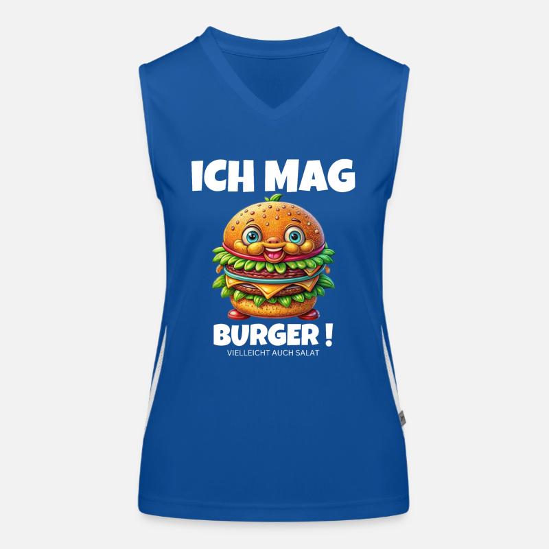 Ich mag Burger Hamburger Cheeseburger Funktionelles Kontrast-Tank Top für Frauen