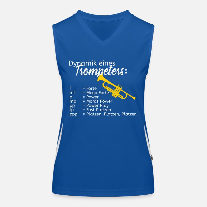 Dynamik eines Trompeters Funktionelles Kontrast-Tank Top für Frauen