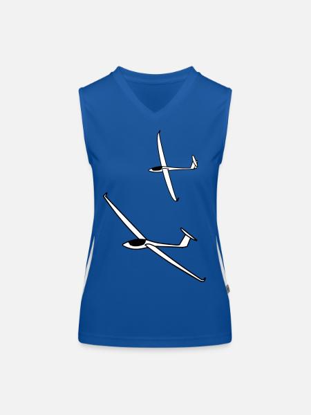 gliding glider pilot - Women's Functional Contrast Tank Top - royal/white - Front