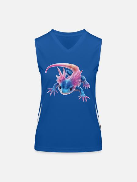 Axolotl - Débardeur respirant contrasté Femme - bleu/blanc - Devant