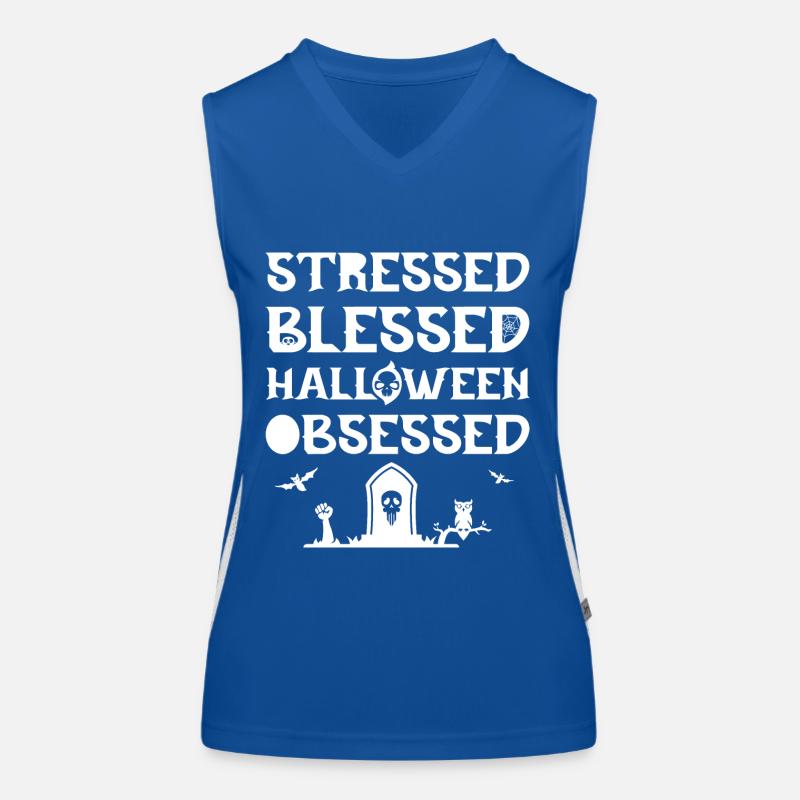 Halloween obsessed. Women's Functional Contrast Tank Top
