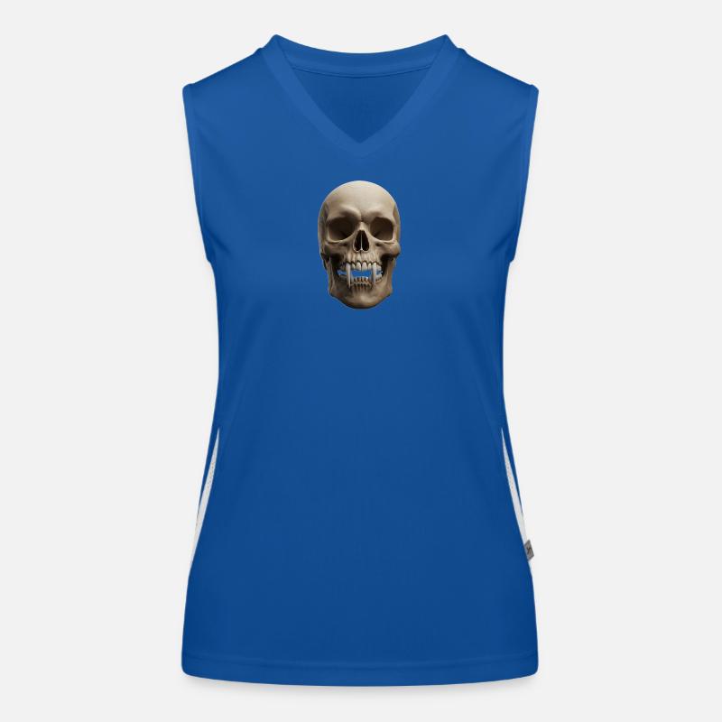 Schädel mit Vampirfängen Débardeur respirant contrasté Femme