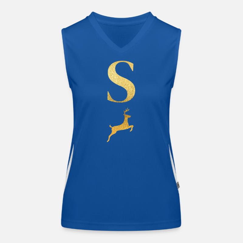 Buchstabe s goldener Hirsch - Geschenkidee Funktionelles Kontrast-Tank Top für Frauen