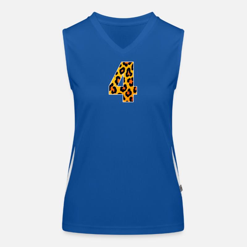 Imprimé léopard Numéral 4 Orange Feu Débardeur respirant contrasté Femme