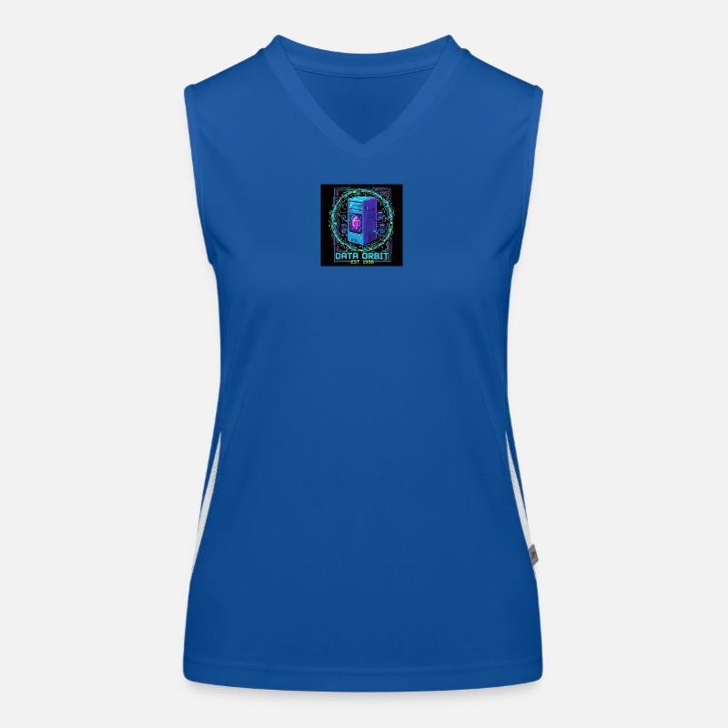 Data Orbit Neon Computer Women's Functional Contrast Tank Top