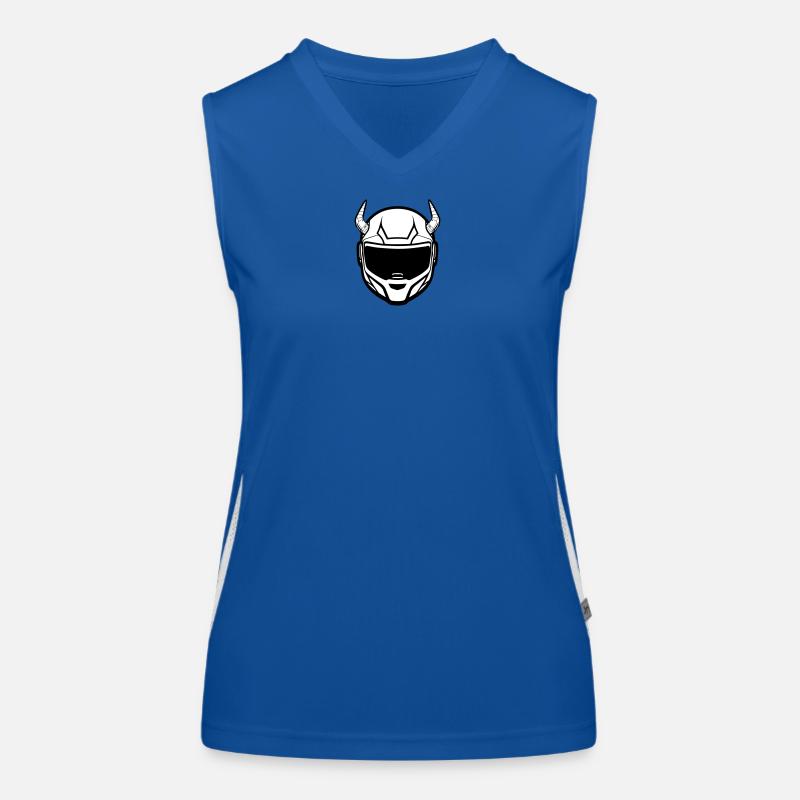 Motocross Motorradhelm mit zwei Hörnern Funktionelles Kontrast-Tank Top für Frauen