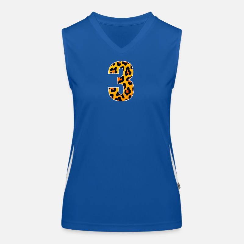 Leopard 3 Number Pattern Women's Functional Contrast Tank Top