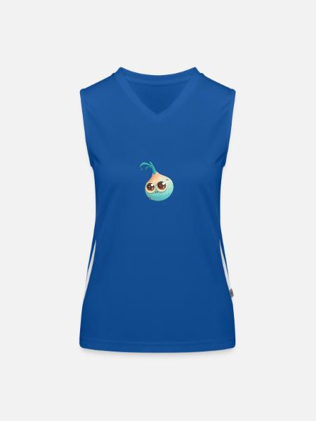 Süßer Zwiebel Charakter mit Kulleraugen - Funktionelles Kontrast-Tank Top für Frauen - Royal/Weiß - Vorne