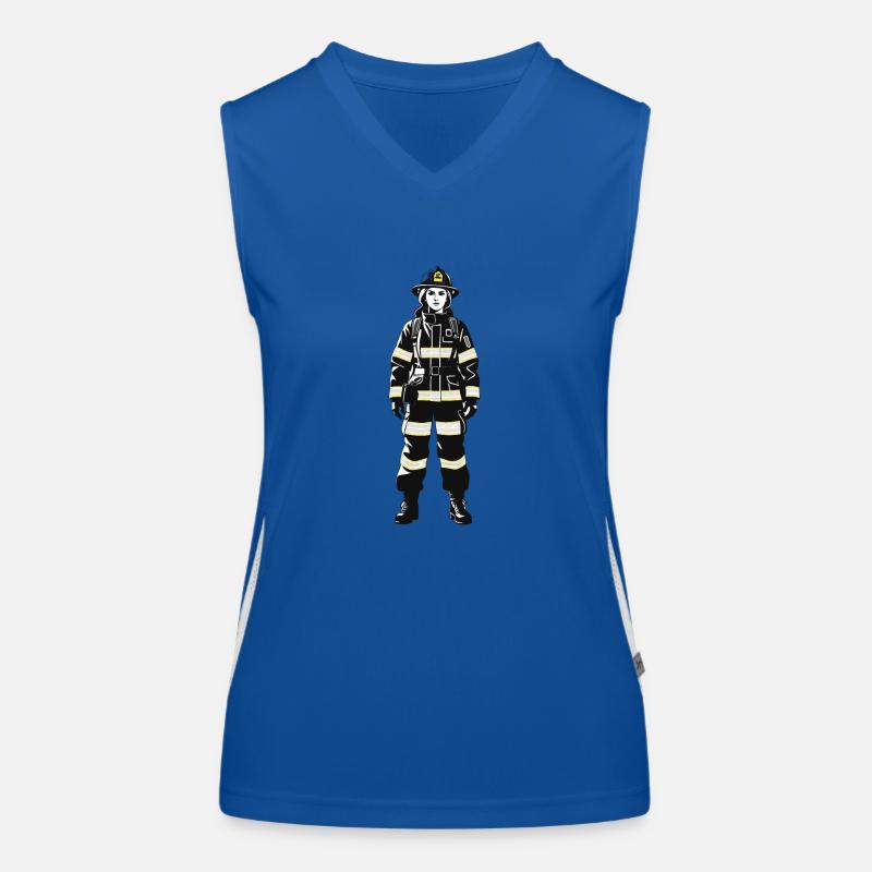 Feuerwehrfrau - Beruf Design Sticker Funktionelles Kontrast-Tank Top für Frauen