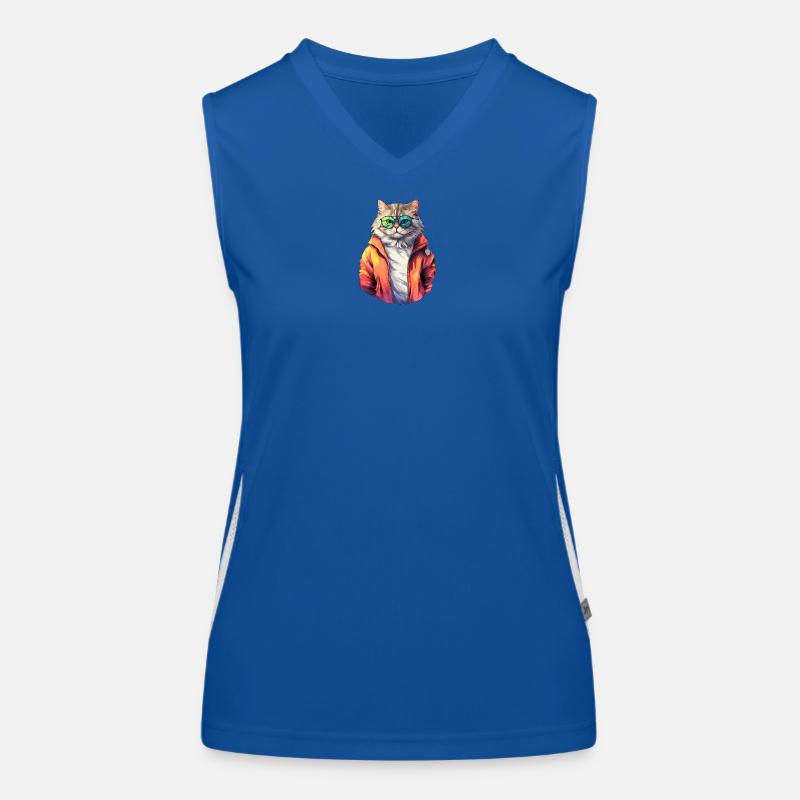 Cool 80s Cat Women's Functional Contrast Tank Top