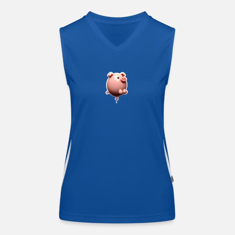 Pig balloon Funktionelles Kontrast-Tank Top für Frauen