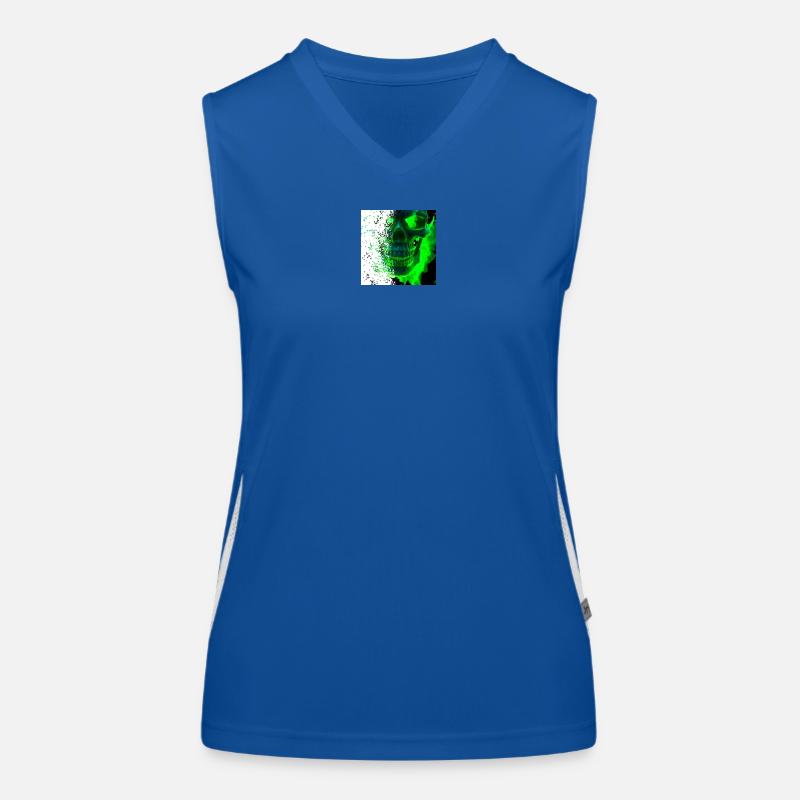 Grünes Kryptowelt Schädel Design Funktionelles Kontrast-Tank Top für Frauen