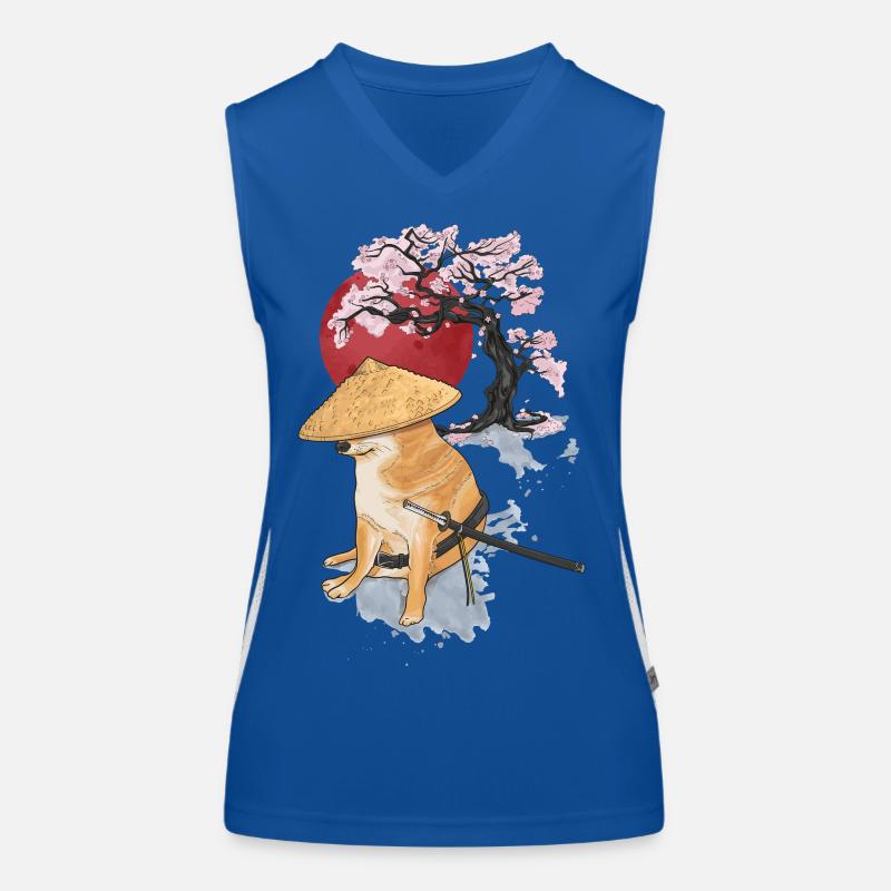 samurais cheems Funktionelles Kontrast-Tank Top für Frauen