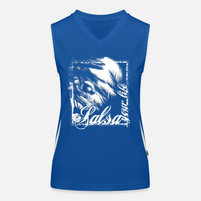 salsa your live | dance shirts - Women's Functional Contrast Tank Top - royal/white