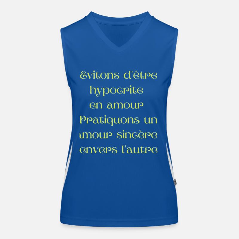 Evitons d être hypocrite en amour. Débardeur respirant contrasté Femme