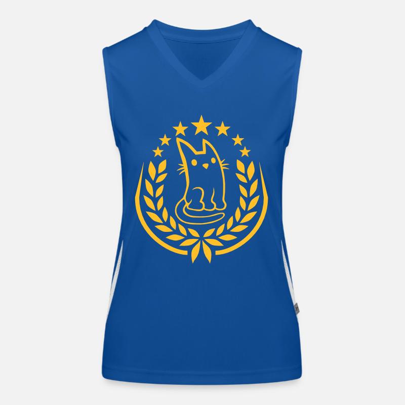 Edel Lorbeerkranz Katze Logo Funktionelles Kontrast-Tank Top für Frauen