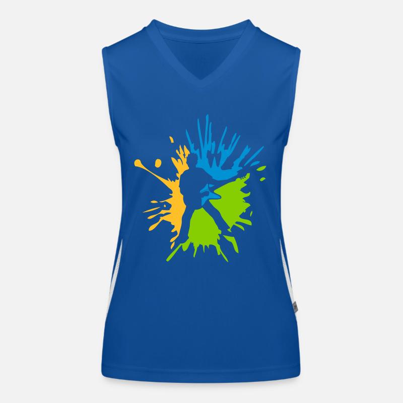 Gouttes colorées de guitariste éclaboussures de couleur Débardeur respirant contrasté Femme