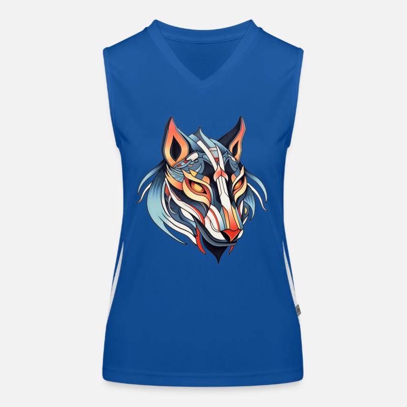 Wolf Neo Dessin de tatouage traditionnel Débardeur respirant contrasté Femme