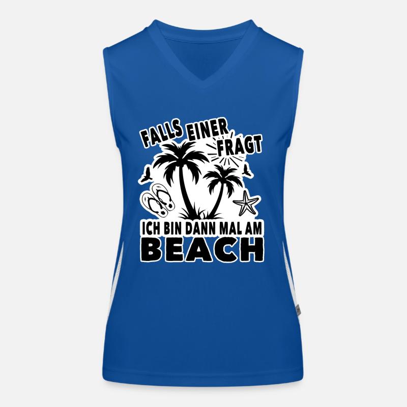 Ich bin dann mal am Beach Funktionelles Kontrast-Tank Top für Frauen
