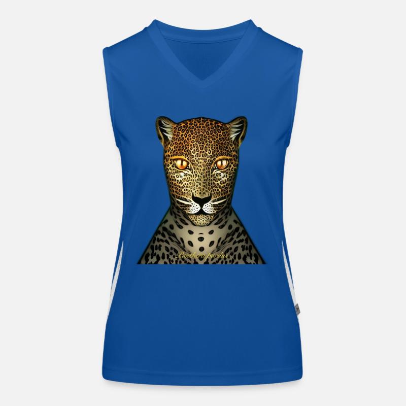 Leopardo Camiseta funcional de tirantes en contraste para mujer