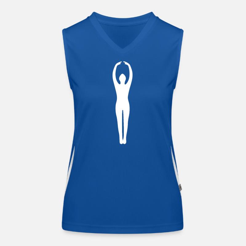 Postures de yoga en silhouette blanche Débardeur respirant contrasté Femme