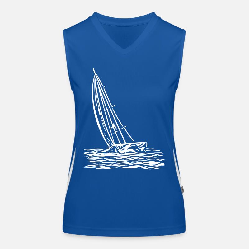 Segelboot am Wind Funktionelles Kontrast-Tank Top für Frauen