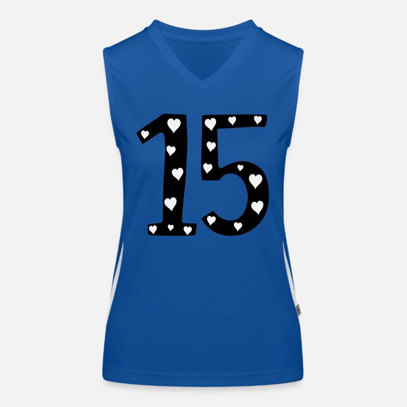 15 Geburtstag mit Herz Funktionelles Kontrast-Tank Top für Frauen
